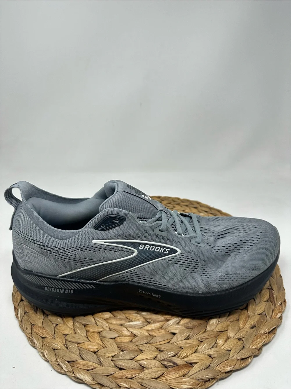 BROOKS Glycerin GTS 22 Running Shoes Primer Grey Ebony Bluewash Size 13 Men's